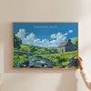 Yorkshire Dales Landscape Travel Poster Wall Art, Travel Print of Yorkshire Dales, Yorkshire Dales Art Lovers Gift, English Countryside