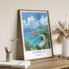 Antigua Travel Print, Travel Poster of Antigua, Caribbean, Antigua Art Lovers Gift, Caribbean Gift, Wall Art Print