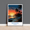 Bahamas Travel Poster Wall Art, Travel Print of Bahamas, Caribbean, Bahamas Sunset Art Lovers Gift, Caribbean Gift, Wall Art Print