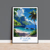 St Lucia Travel Poster Wall Art, Travel Print of St Lucia, Caribbean, St Lucia Art Lovers Gift, Caribbean Gift, Wall Art Print