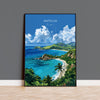 Antigua Travel Print Wall Art, Travel Poster of Antigua, Caribbean, Antigua Art Lovers Gift, Caribbean Gift, Wall Art Print