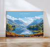 Lake District Landscape Travel Poster Wall Art, Travel Print of Lake District, Lake District Art Lovers Gift, Cumbria, English Countryside