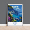 Capri Travel Print, Travel Poster of Capri, Italy, Capri Art Lovers Gift, Amalfi Coast Gift, Wall Art Print