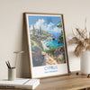 Cyprus Travel Print, Travel Poster of Cyprus, Mediterranean, Cyprus Art Lovers Gift, Cyprus Wall Art