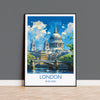 London Travel Print Wall Art, Travel Poster of London, London Art Lovers Gift, St Pauls Cathedral Art Gift