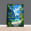 Phi Phi Travel Poster, Travel Print of Phi Phi, Thailand, Phi Phi Islands Art Lovers Gift, Wall Art Print