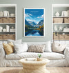 Lake District Travel Poster Wall Art, Travel Print of Lake District, Lake District Art Lovers Gift, English Countryside