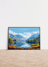 Lake District Landscape Travel Poster Wall Art, Travel Print of Lake District, Lake District Art Lovers Gift, Cumbria, English Countryside