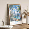 Miami Travel Print Wall Art, Travel Poster of Miami, Miami Art Lovers Gift, USA Art Gift