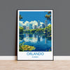 Orlando Travel Print, Travel Poster of Orlando, Orlando Art lovers Gift,Florida Art Gift,USA Wall Art Print