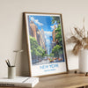 New York Travel Print Wall Art, Travel Poster of New York , New York Art Lovers Gift, USA Art Gift