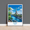 Paris Travel Poster, Travel Print of Paris, France, Paris Art Lovers Gift, Eiffel Tower France Wall Art