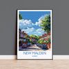 New Malden Travel Print, Travel Poster of New Malden, Surrey Poster, New Malden Art Gift, London Art Lovers UK Travel Gift