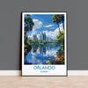 Orlando Travel Print, Travel Poster of Orlando, Orlando Art lovers Gift,Florida Art Gift,USA Wall Art Print