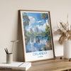 Orlando Travel Print, Travel Poster of Orlando, Orlando Art lovers Gift,Florida Art Gift,USA Wall Art Print