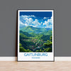 Gaitlinburg Travel Print Wall Art, Travel Poster of Gaitlinburg, Gaitlinburg Art Lovers Gift, Tennessee, USA Art Gift