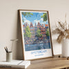 Amsterdam Travel Poster, Travel Print of Amsterdam, Netherlands, Dutch Art Lovers Gift, Wall Art Print