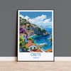 Crete Travel Print, Travel Poster of Crete, Greece Gift, Greek Islands Art Lovers Gift, Crete Gift Art, Wall Art Print