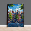 Amsterdam Travel Print, Travel Poster of Amsterdam, Netherlands, Dutch Art Lovers Gift, Wall Art Print