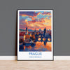 Prague Travel Poster Wall Art, Travel Print of Prague, Prague Art Lovers Gift, Czech Republic City Art Gift