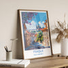 Prague Travel Poster Wall Art, Travel Print of Prague, Prague Art Lovers Gift, Czech Republic City Art Gift