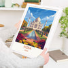 Agra Travel Print, Travel Poster of Agra, Taj Mahal Art Lovers Gift, Uttar Pradesh, India Wall Art