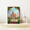 Agra Travel Poster, Travel Print of Agra, Taj Mahal Art Lovers Gift, Uttar Pradesh, India Wall Art