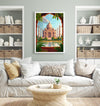 Agra Travel Poster, Travel Print of Agra, Taj Mahal Art Lovers Gift, Uttar Pradesh, India Wall Art