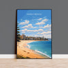 Manly Beach Print, Travel Poster of Manly Beach, Sydney, New South Wales, Australia, Travel Gift