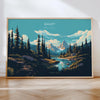 Banff Travel Poster Wall Art, Landscape Travel Print of Banff, National Park Art, Banff Gift, Canada, Travel Wall Art Gift