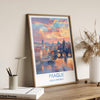 Prague Travel Poster Wall Art, Travel Print of Prague, Prague Art Lovers Gift, Czech Republic City Art Gift