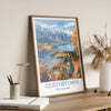 Queenstown Travel Print, Travel Poster of Queenstown, New Zealand Art Lovers Gift, Queenstown Wall Art