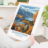 Queenstown Travel Print, Travel Poster of Queenstown, New Zealand Art Lovers Gift, Queenstown Wall Art