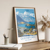 Queenstown Travel Print, Travel Poster of Queenstown, New Zealand Art Lovers Gift, Queenstown Wall Art