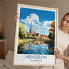 Abingdon Print, Travel Poster of Abingdon,Abingdon Art Lovers Gift,Oxfordshire, English Countryside Wall Art Print