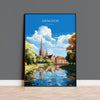 Abingdon Poster, Travel Print of Abingdon,Abingdon Art Lovers Gift,Oxfordshire, English Countryside Wall Art Print