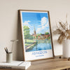 Abingdon Print, Travel Poster of Abingdon,Abingdon Art Lovers Gift,Oxfordshire, English Countryside Wall Art Print