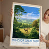 Windsor Great Park Travel Print, Travel Poster of Windsor Great Park , Berkshire, England, Windsor Gift, Wall Art Print