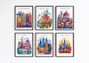 New York Christmas Skyline Travel Print Wall Art, New York Skyline Travel Poster, New York City, US City Art, New York Art Lovers Gift