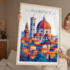 Florence Skyline Travel Print Wall Art, Florence Skyline Travel Poster, Florence City, Italy City Art Gift, Florence Art Lovers Gift