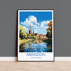 Abingdon Print, Travel Poster of Abingdon,Abingdon Art Lovers Gift,Oxfordshire, English Countryside Wall Art Print