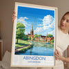 Abingdon Print, Travel Poster of Abingdon,Abingdon Art Lovers Gift,Oxfordshire, English Countryside Wall Art Print