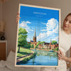 Abingdon Poster, Travel Print of Abingdon,Abingdon Art Lovers Gift,Oxfordshire, English Countryside Wall Art Print