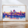 Florence Skyline Travel Poster Wall Art Landscape, Travel Print of Florence, Florence Art Lovers Gift,Italy Art Gift