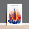 New York Christmas Skyline Travel Print Wall Art, New York Skyline Travel Poster, New York City, US City Art, New York Art Lovers Gift