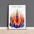 New York Christmas Skyline Travel Print Wall Art, New York Skyline Travel Poster, New York City, US City Art, New York Art Lovers Gift