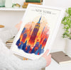 New York Christmas Skyline Travel Print Wall Art, New York Skyline Travel Poster, New York City, US City Art, New York Art Lovers Gift