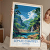 Semuc Champey Travel Print, Travel Poster of Semuc Champey, Central America Poster, Guatemala Wall Art Lovers Gift