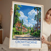 Crowthorne Travel Print, Travel Poster of Crowthorne, Berkshire, England, Windsor Gift, Wall Art Print