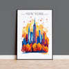 New York Skyline Travel Print Wall Art, New York Skyline Travel Poster, New York City, US City Art, New York Art Lovers Gift